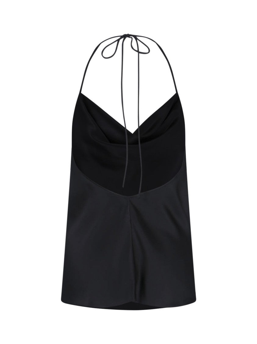 Valentino Black Silk Strap Top