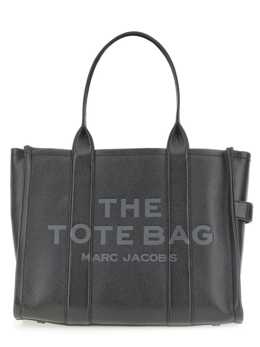 Marc Jacobs Large Black Textured Leather Structured Tote Bag