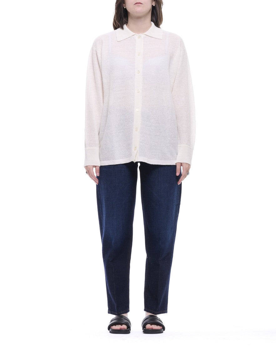 Atomofactory Ivory Linen Blend Shirt