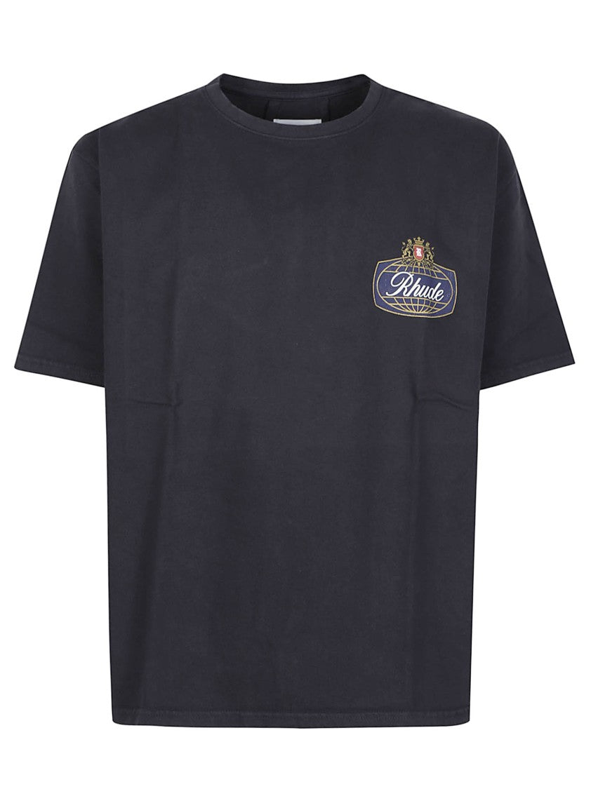 Rhude Black Safari Crest Graphic Cotton T-Shirt