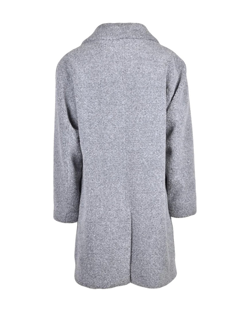 Herno Grey Polyester Teddy Coat