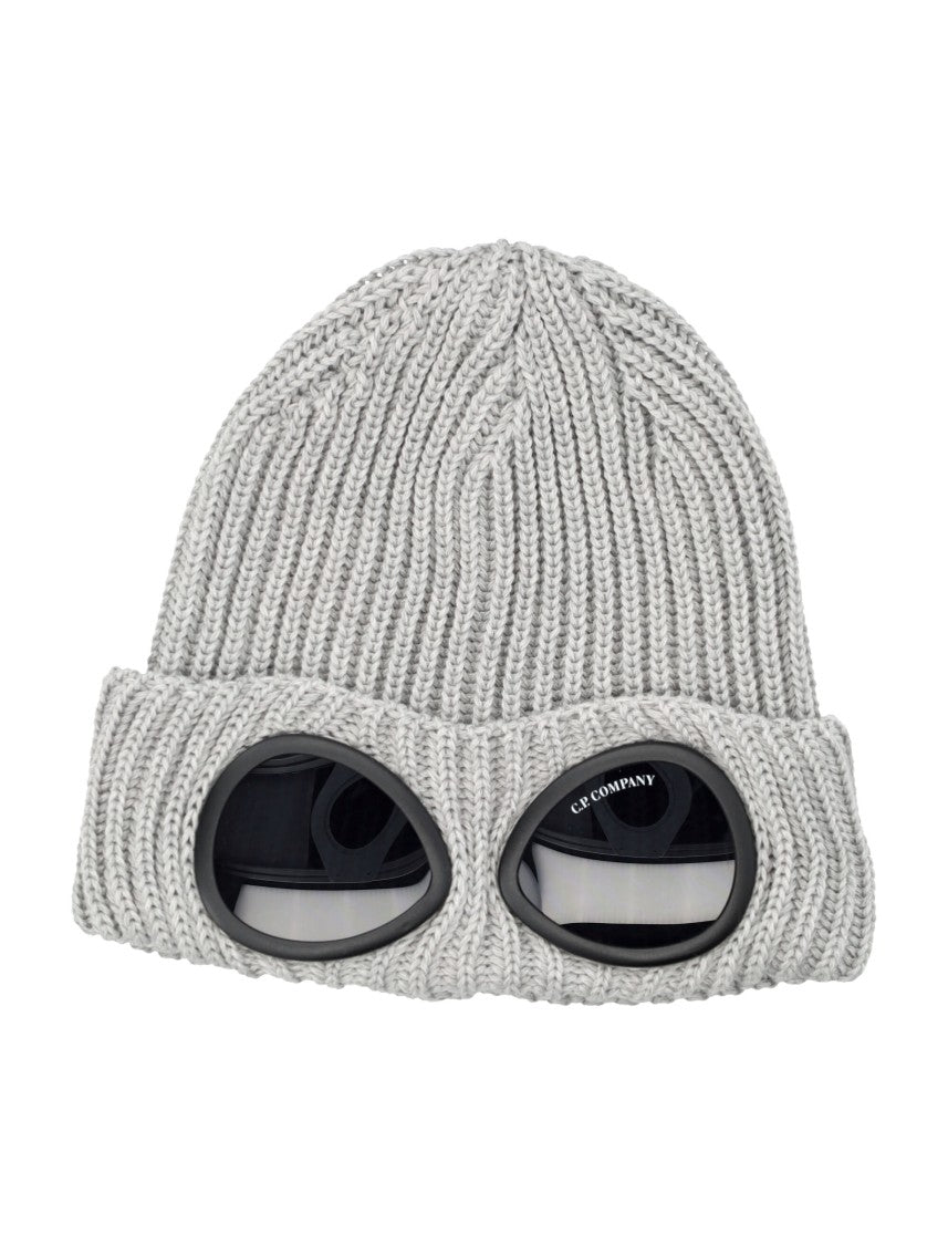 C.P. Company Ribbed Knit Extrafine Merino Wool Goggle Beanie