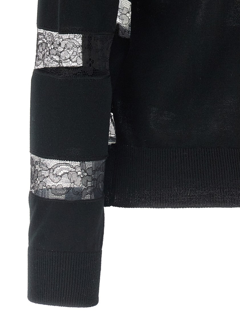 Valentino Garavani Wool Sweater With Lace Inserts