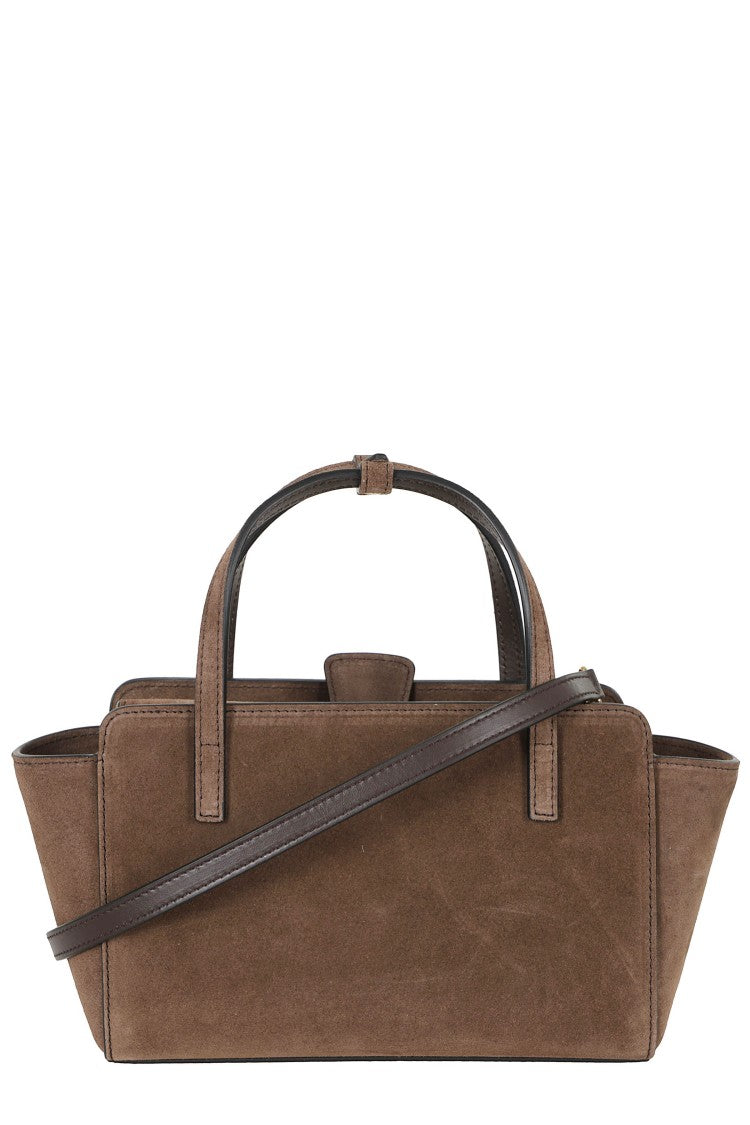 Hidesins Brown Small Suede Flap S Pocket Leather Shoulder Bag