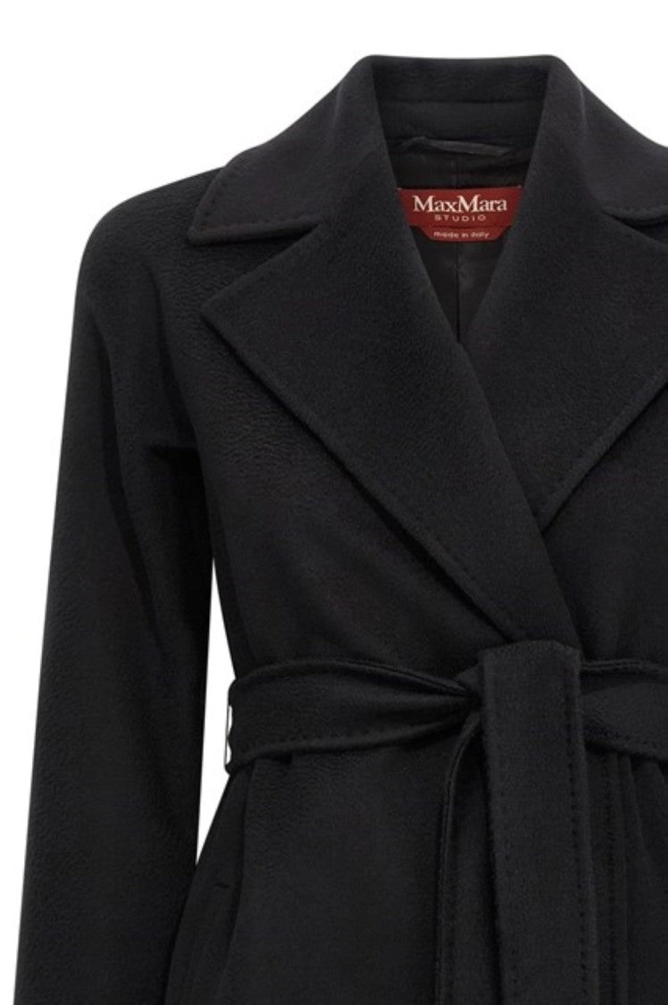 Max Mara Wrap Silhouette Coat With Wide Lapel