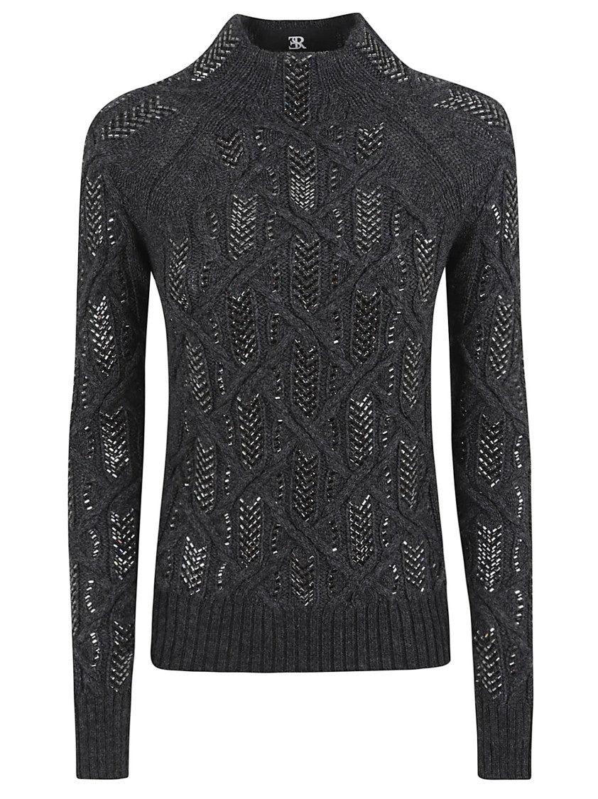 Ermanno Scervino Textured Wool Sweater With Openwork Pattern