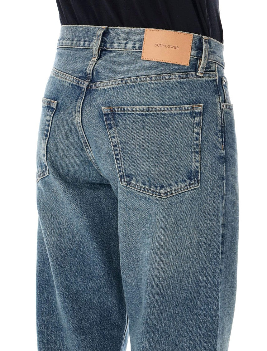 Sunflower Dirty Tint Organic Cotton Vintage Finish Twisted Seams Loose Jeans