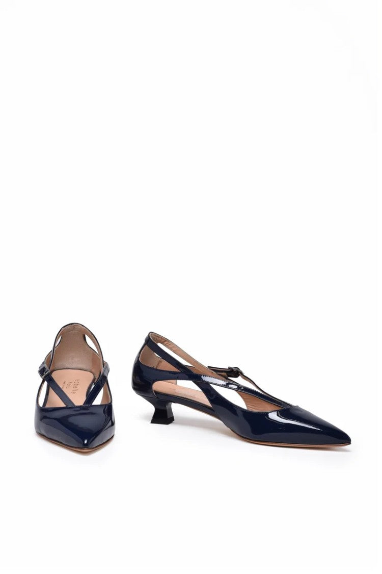 Isabelle Paris Blue Patent Leather Pumps