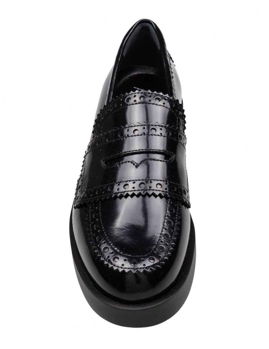 Agl Leather Loafer In Black