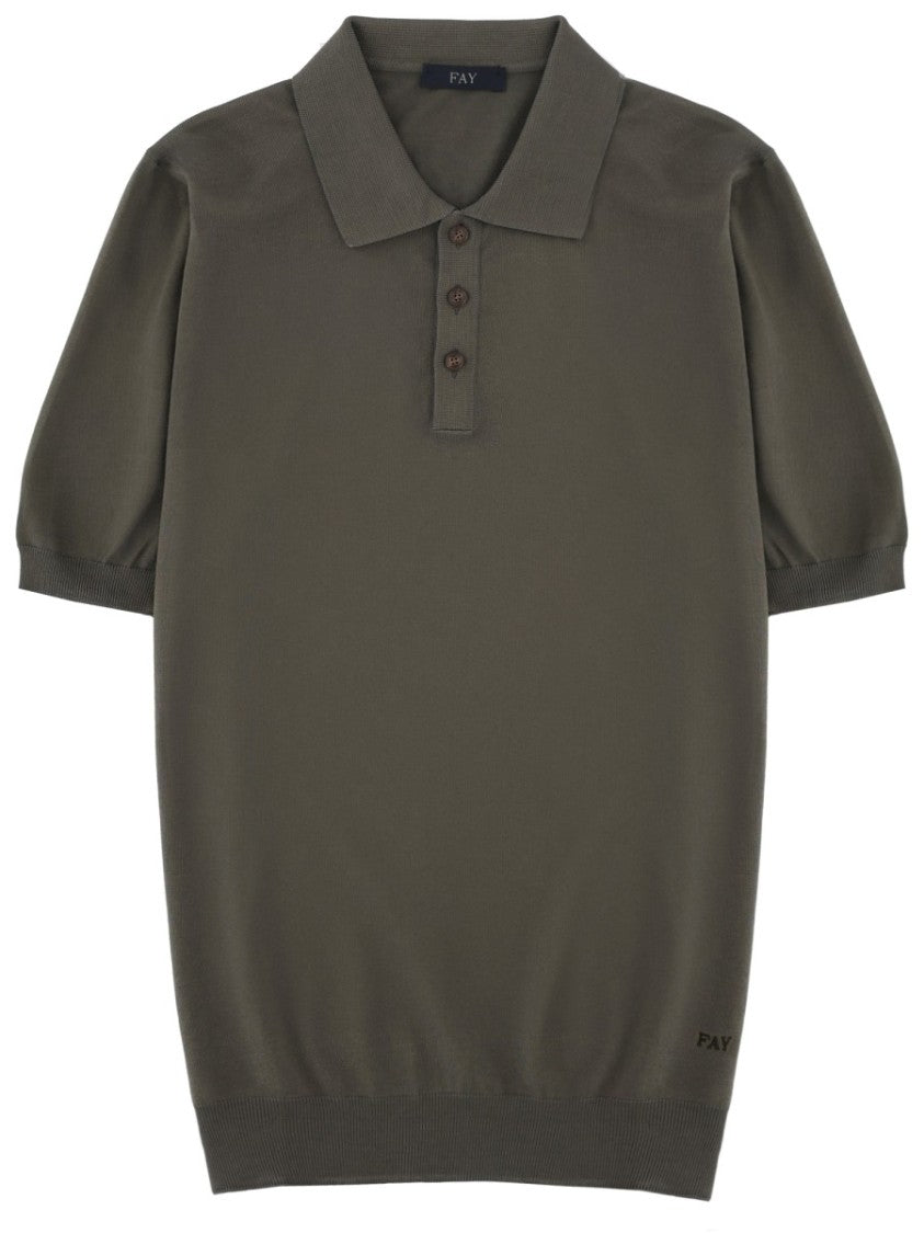Fay Cotton Puff Sleeve Polo Shirt