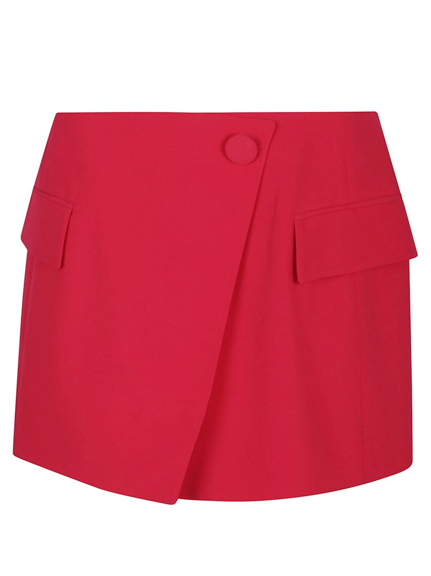 Balmain 4 Pkts Asymetric Crepe Short Skirt