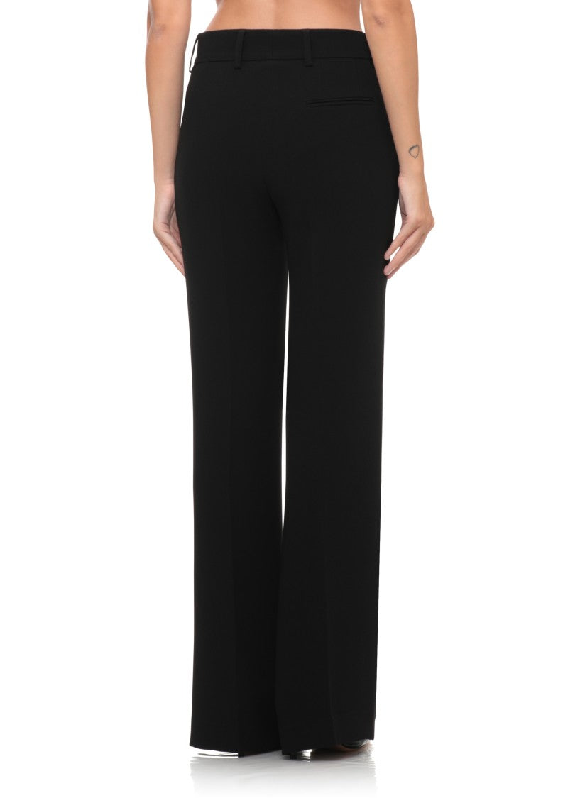 Alberto Biani Black Flared Leg Minimalist Tailored Formal Pants