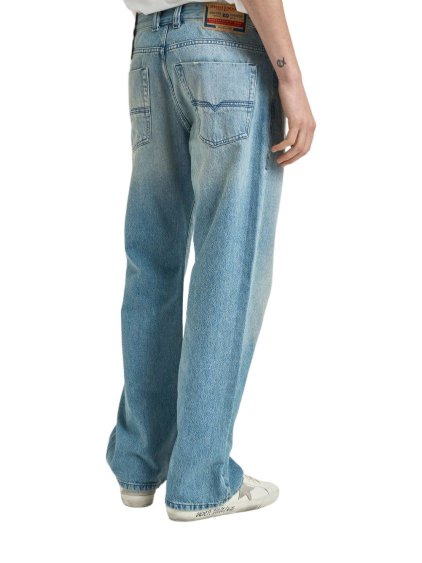 Diesel Blue Button Fastening Logo Patch Jeans