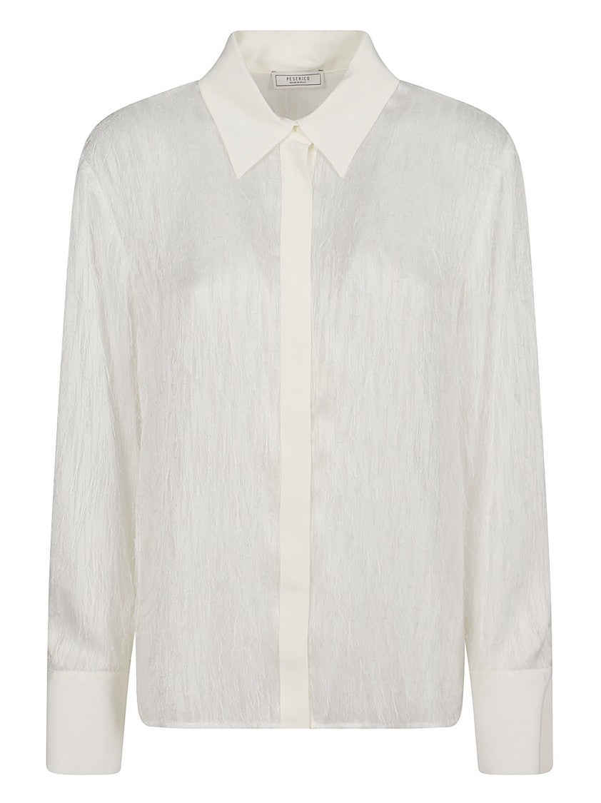 Peserico Jacquard Fil Coupé Shirt With Crepe De Chine Details