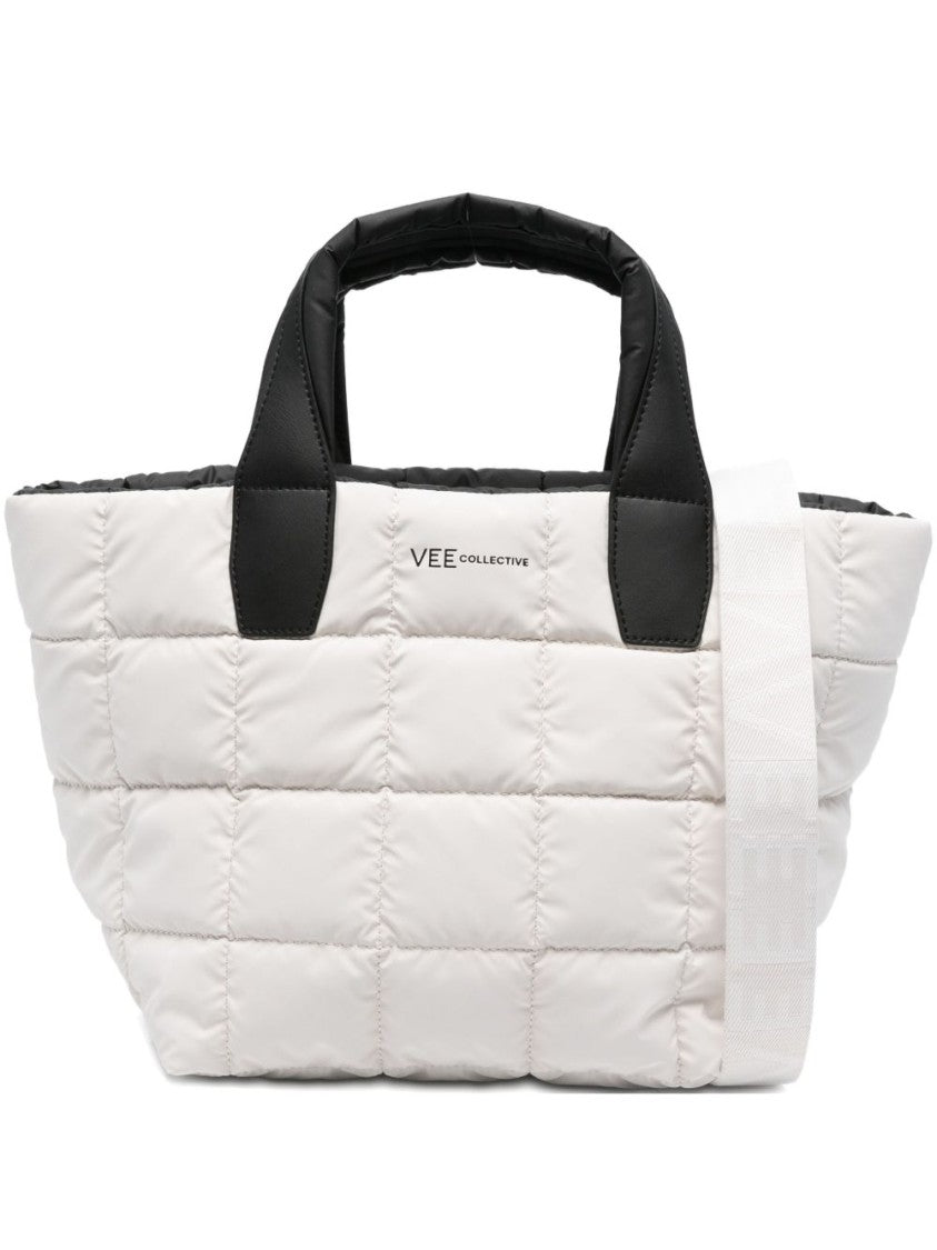 Veecollective Quilted Nylon Handbag With Detachable Strap