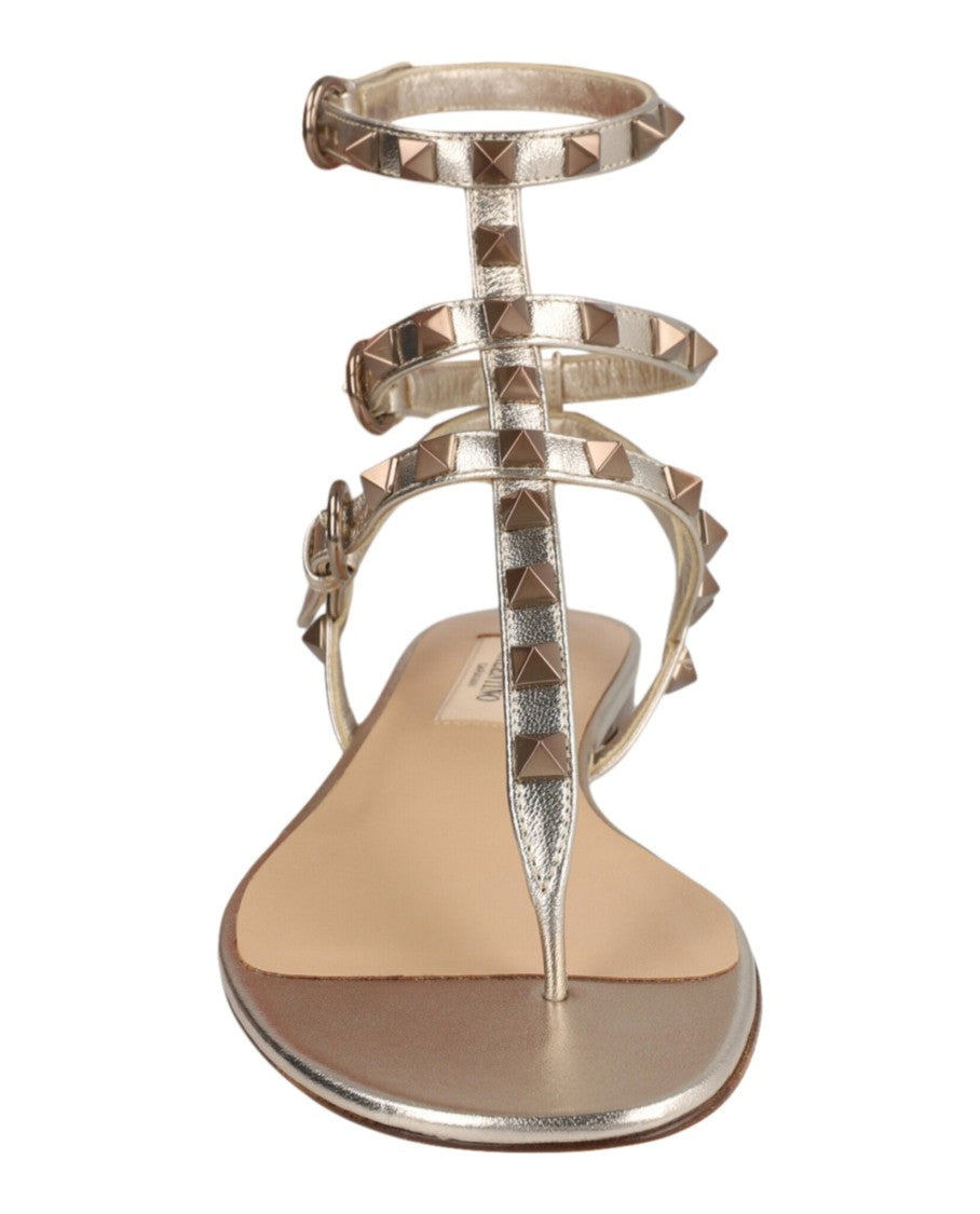 Valentino Rockstud Caged Flat Sandals