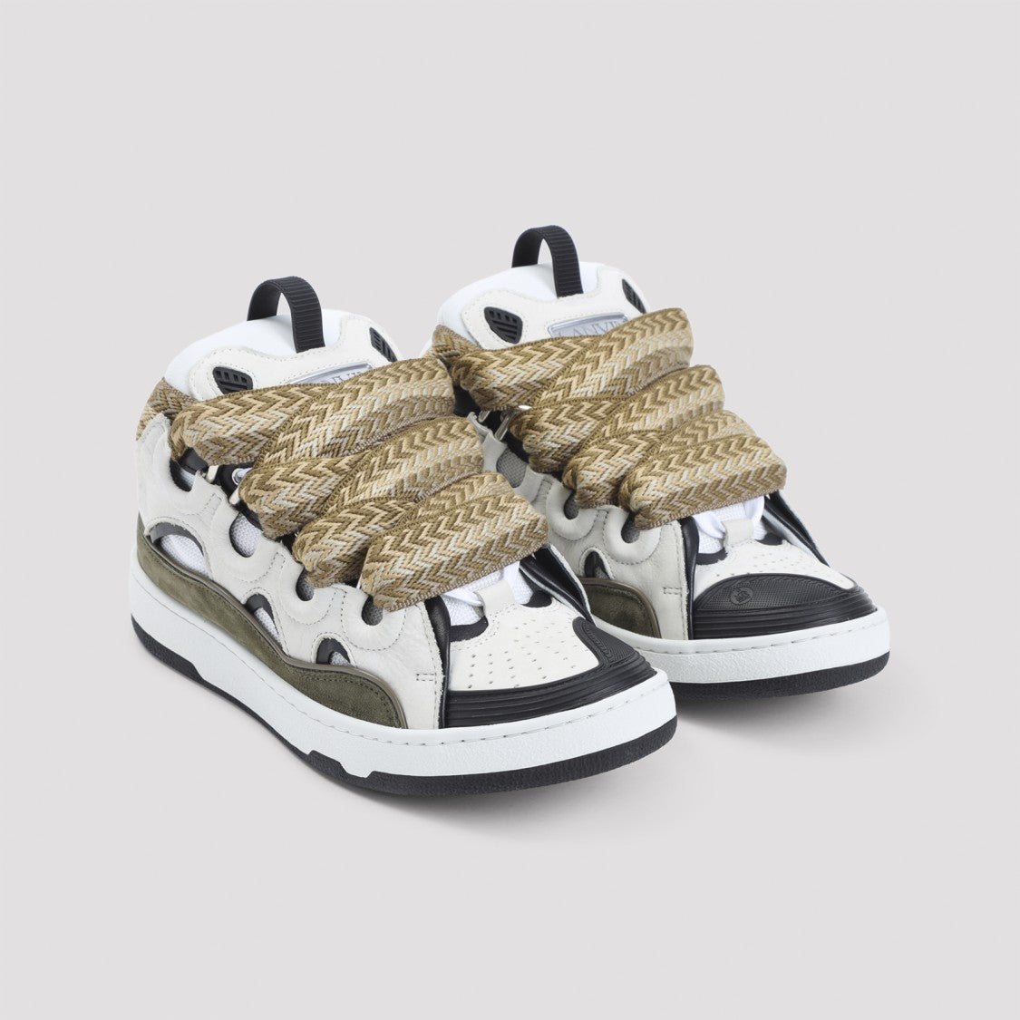 Lanvin Leather Sneakers With Suede Accents