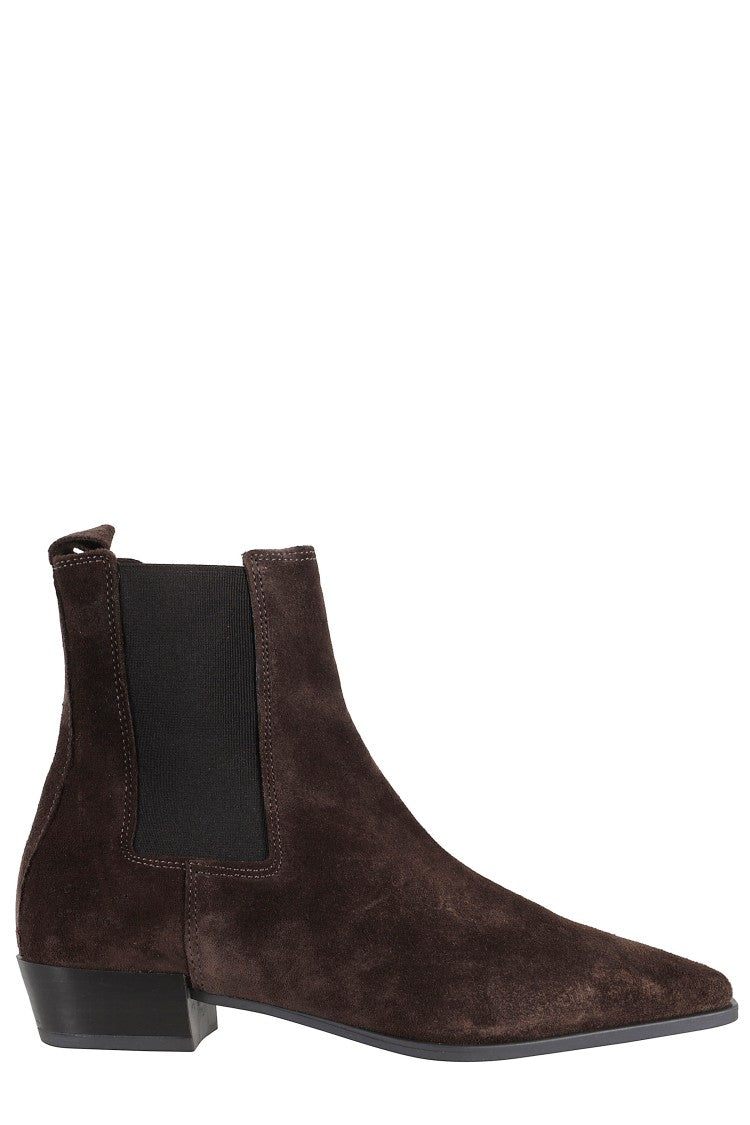 Copenhagen Studios Pointed Ankle Boot With Square Heel