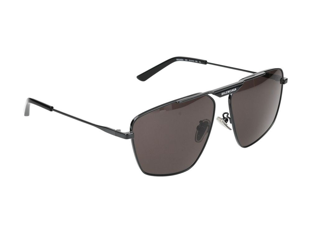 Balenciaga Grey Bb0246sa Metal Aviator Sunglasses