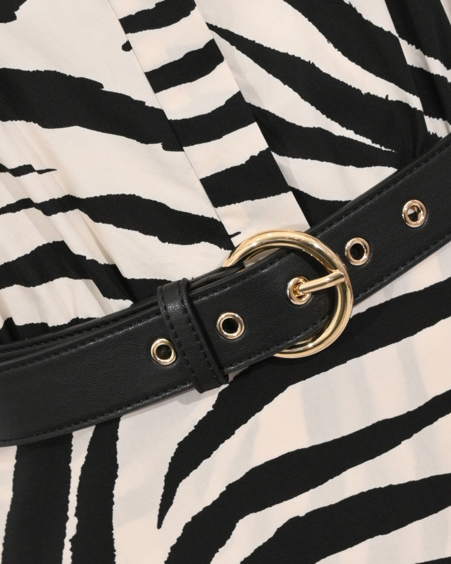 Max Mara Zebra Print Poplin Shirt Dress