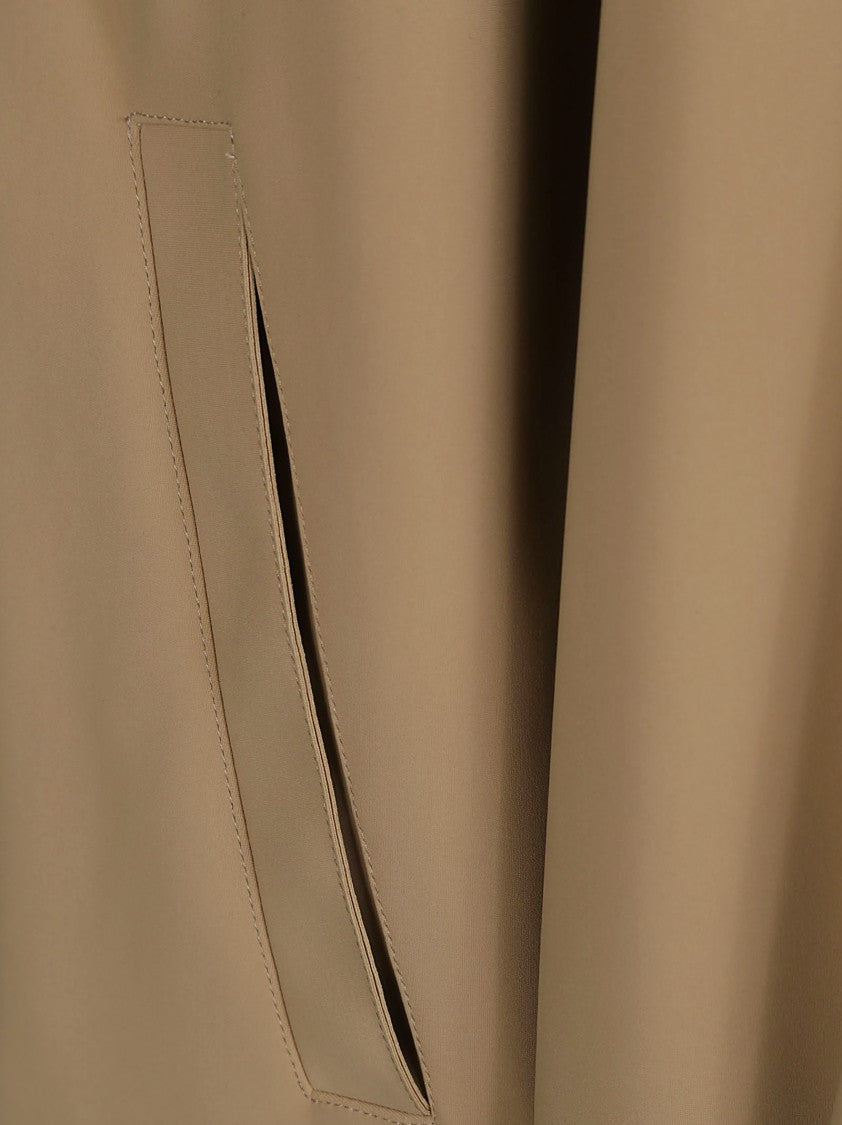 Herno Short Coat In Smooth Neoprene With Stand Collar