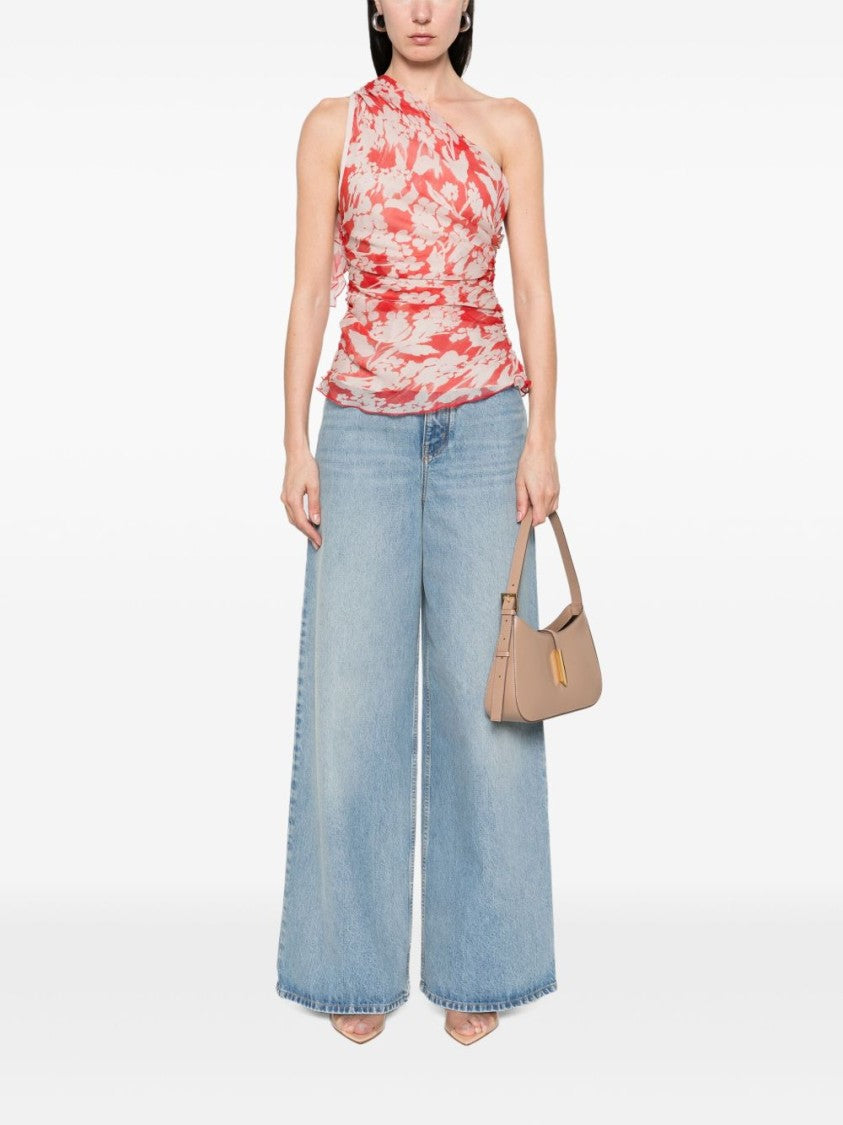Victoria Beckham One-Shoulder Ruched Top