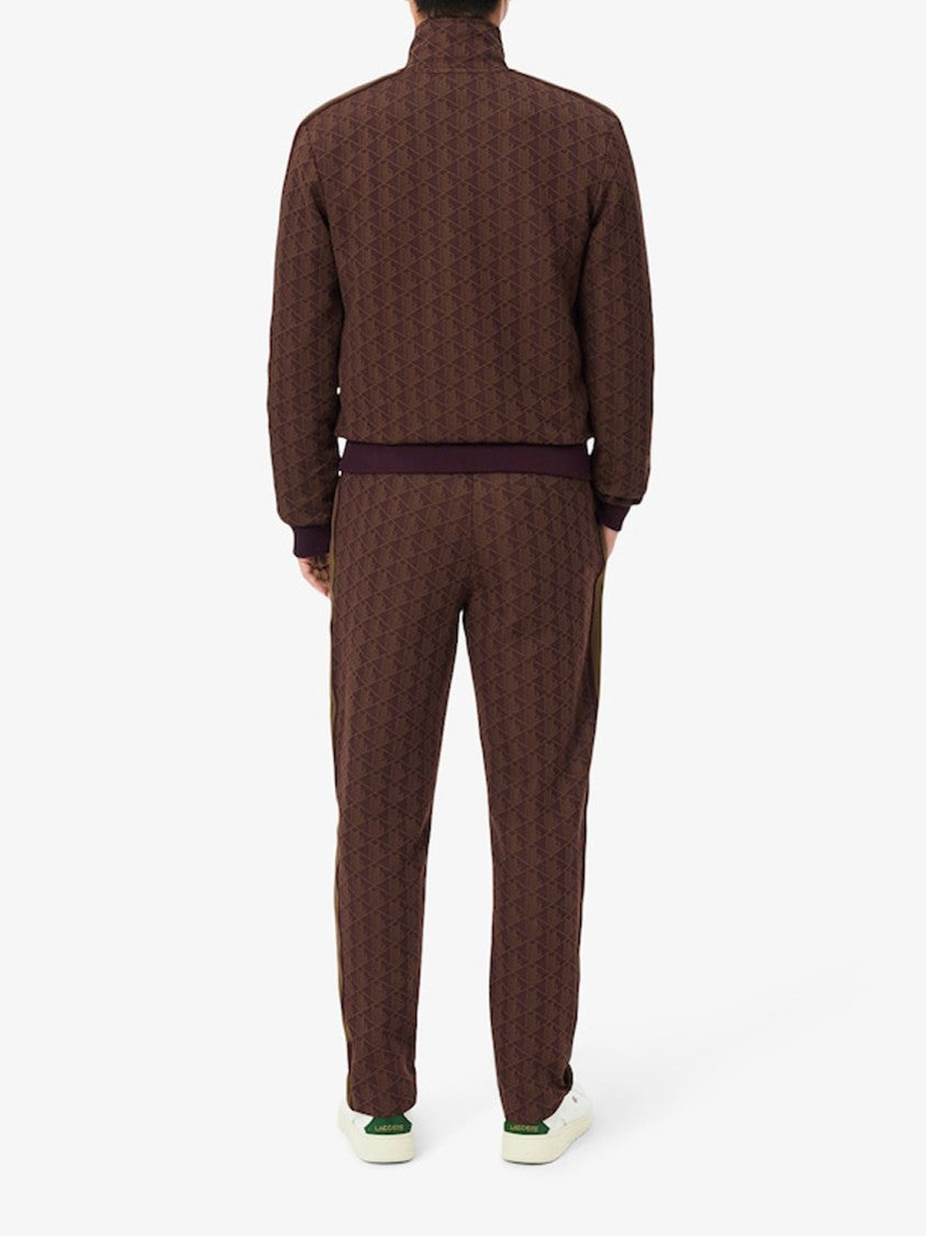 Lacoste Brown Monogrammed Paris Cotton-Blend Sweatpants