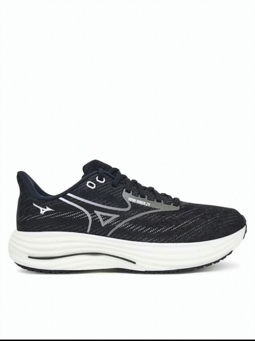 Mizuno Low-Profile Black Mesh Sneakers With Textured Midsole