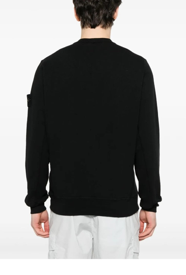 Stone Island Relaxed-Fit Black Crewneck Sweatshirt