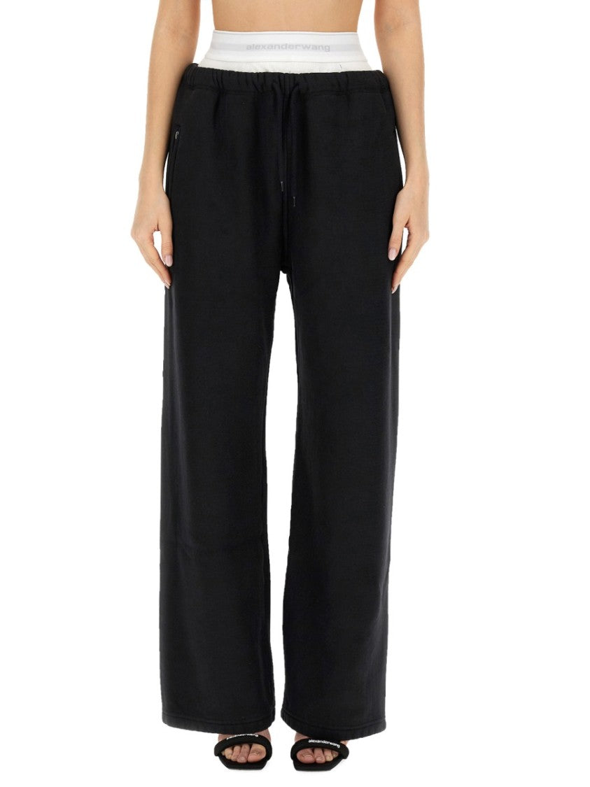 T By Alexander Wang Relaxed Black Wide-Leg Pants
