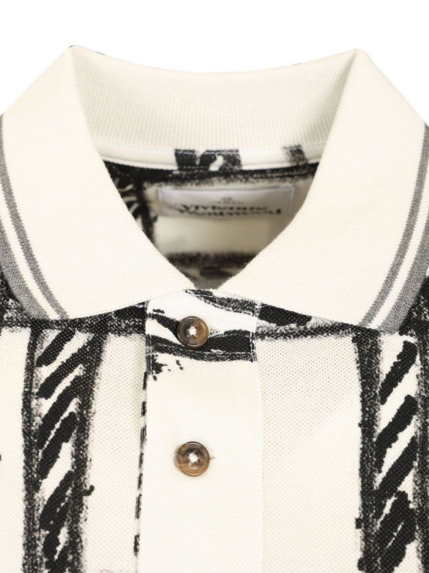 Vivienne Westwood Abstract Grid Pattern Cotton Polo Shirt