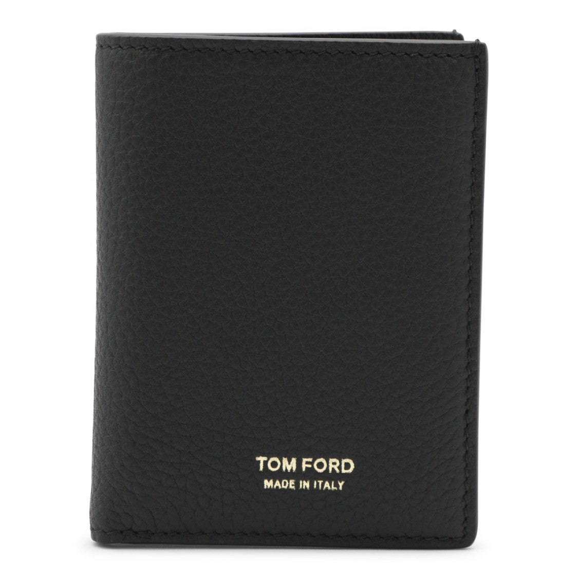 Tom Ford Textured Black Leather Card Holder With Gold-Tone Logo