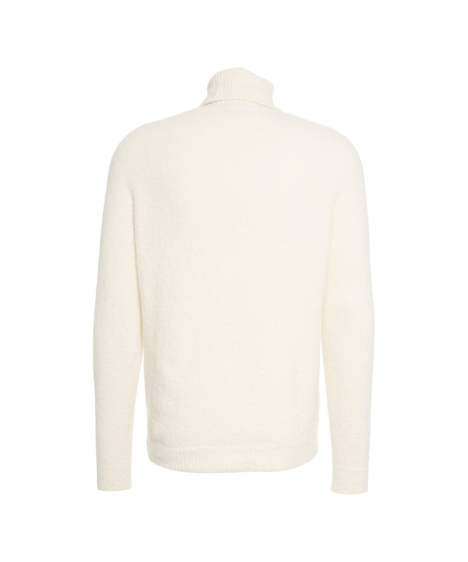 Roberto Collina High-Neck Knit Sweater With Ribbed Details
