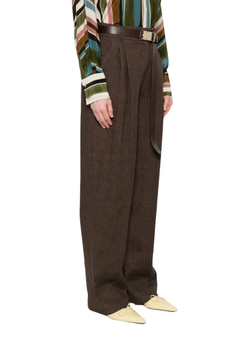 Max Mara Cropped Wide-Leg Trousers With Pleated Front