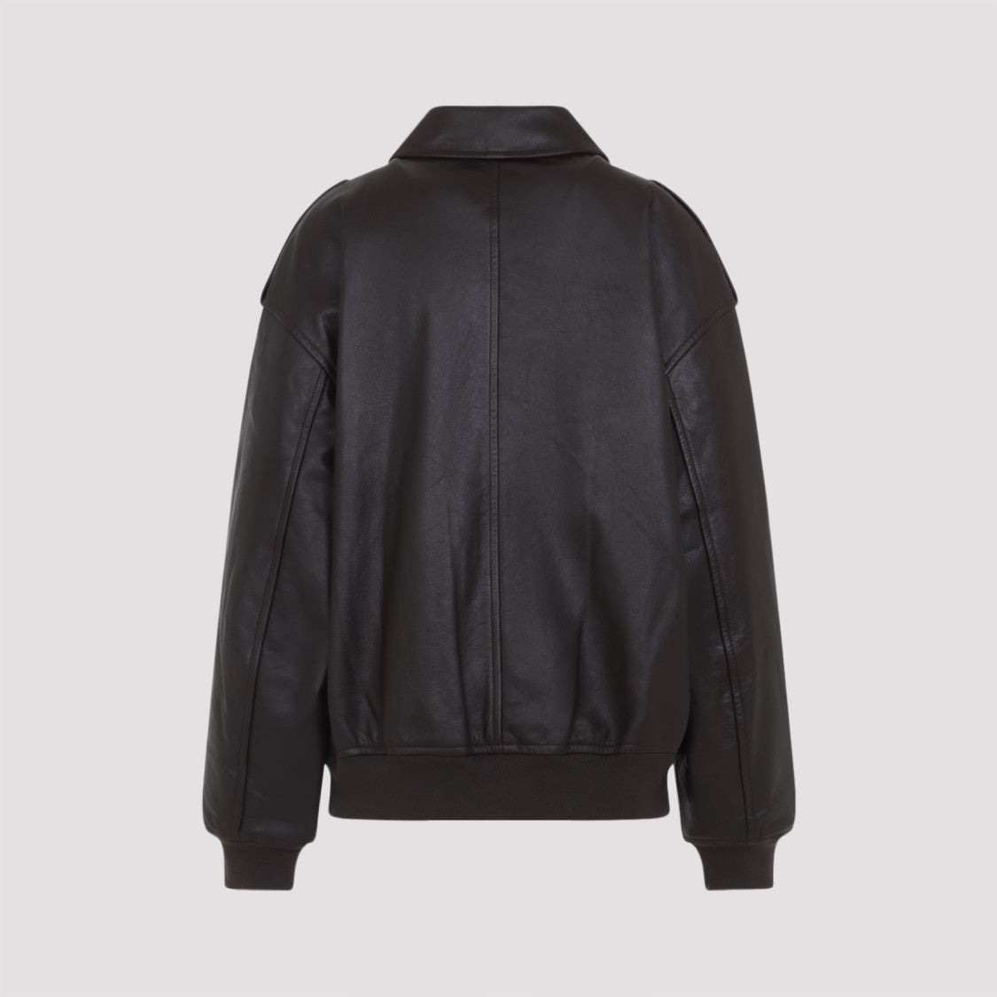 The Frankie Shop Viper Brown Leather Jacket