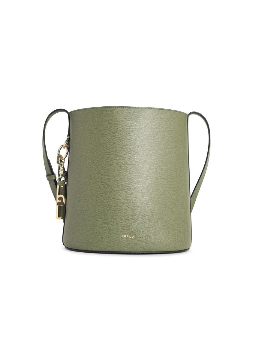 Furla Roxie' Bucket Bag In Green Leather