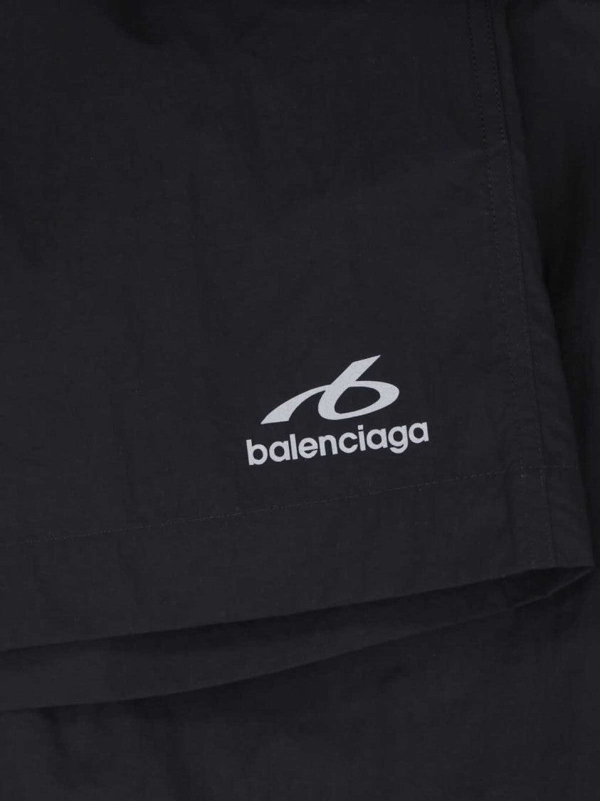 Balenciaga Minimalist Black Shorts With Elastic Waistband