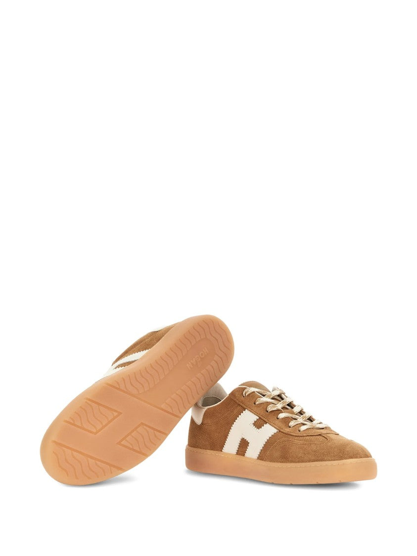 Hogan Brown Low-Top Suede Leather Logo Sneakers