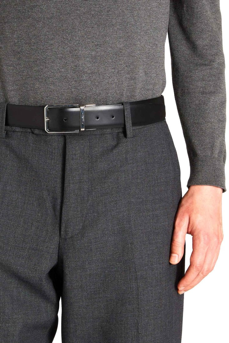 Santoni Adjustable Antiqued Leather Belt