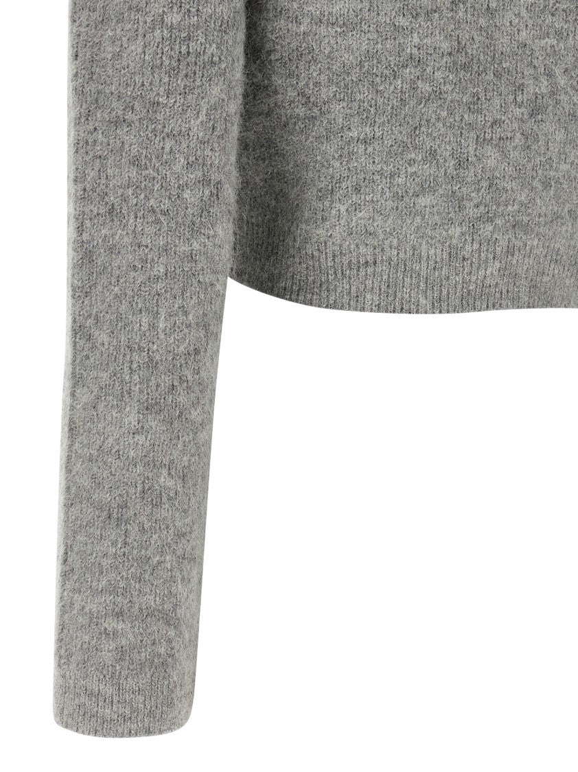 Self-Portrait 'Grey Fluffy Crystal Trim' Cardigan