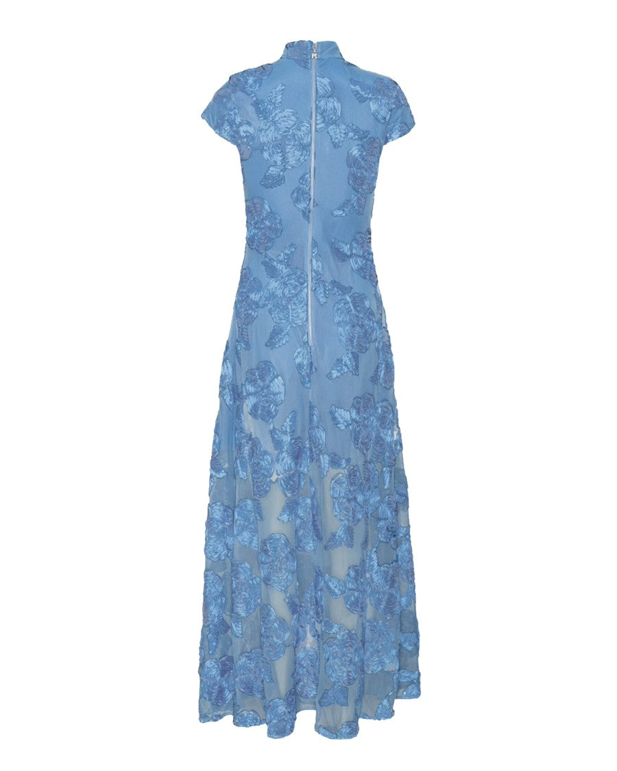 Rotate Hydrangea Mesh Cap-Sleeve Dress