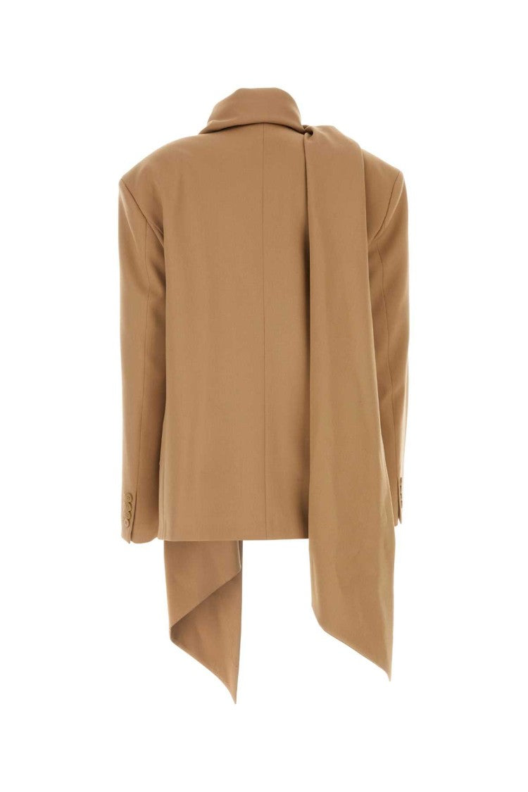 The Attico Camel Stretch Wool Axel Blazer