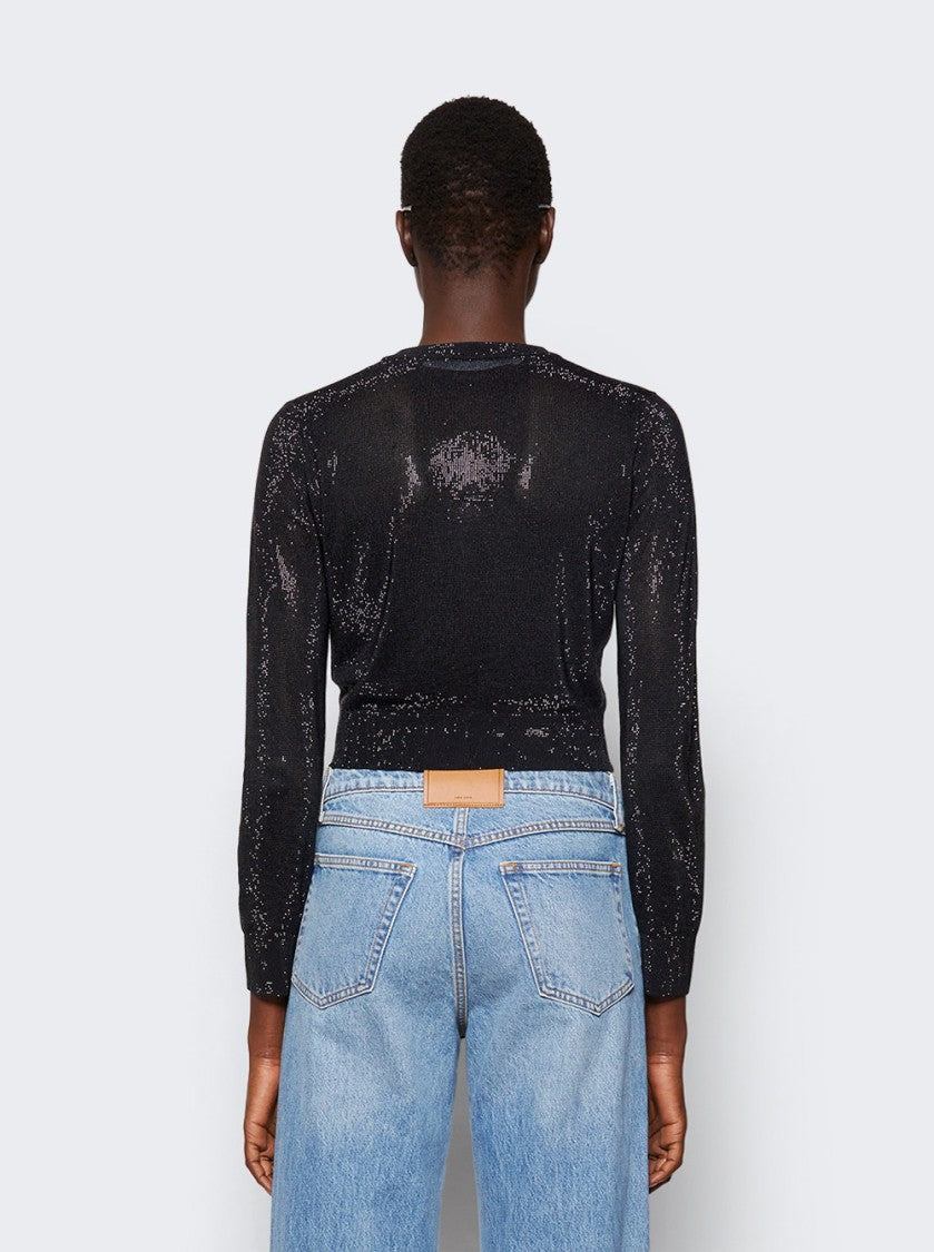 Alexander Wang Cropped Crewneck Cardigan Black