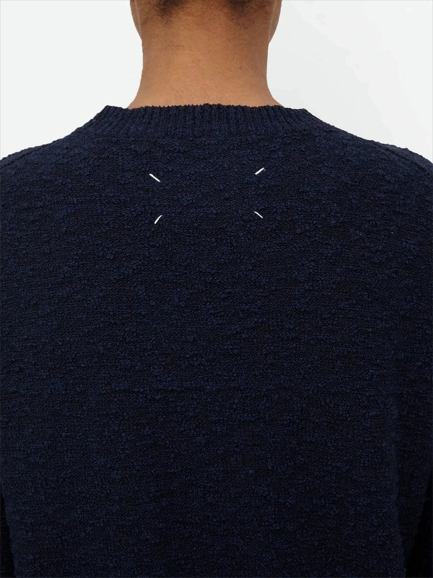 Maison Margiela Textured Knit Sweater With Signature Four-Stitch Detail