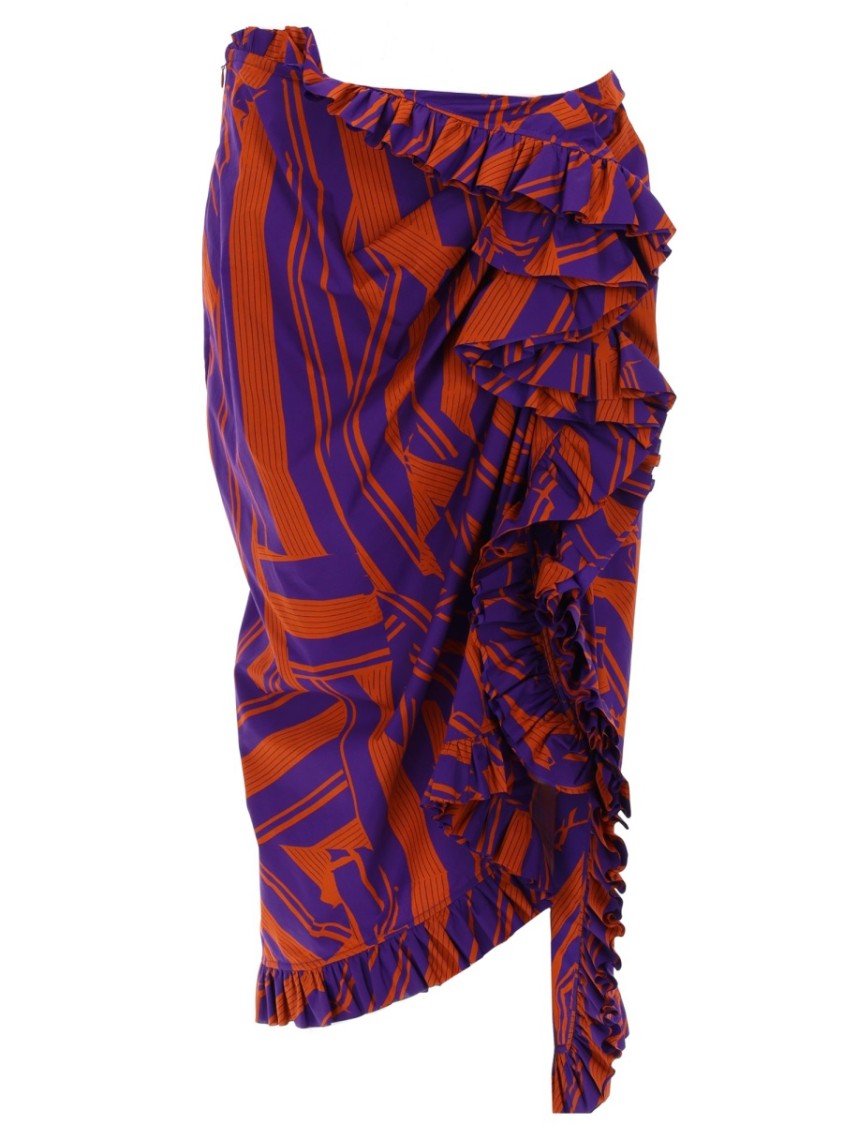 Dries Van Noten Sina Asymmetric Cascading Ruffles Skirt