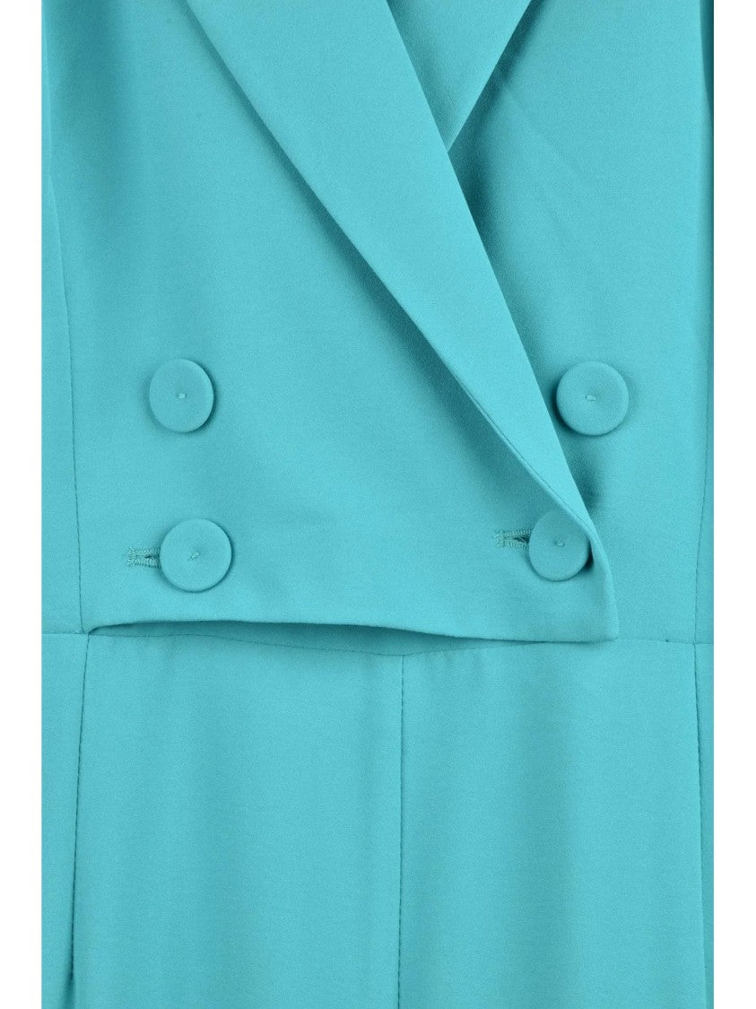 Patrizia Pepe Green Vest Neckline Wide-Leg Polyester Jumpsuit