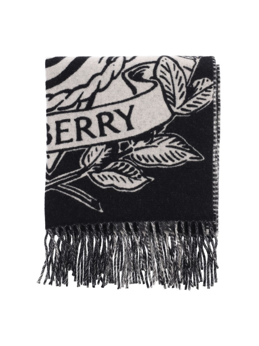 Burberry Black Stormy Knight Cashmere Reversible Scarf