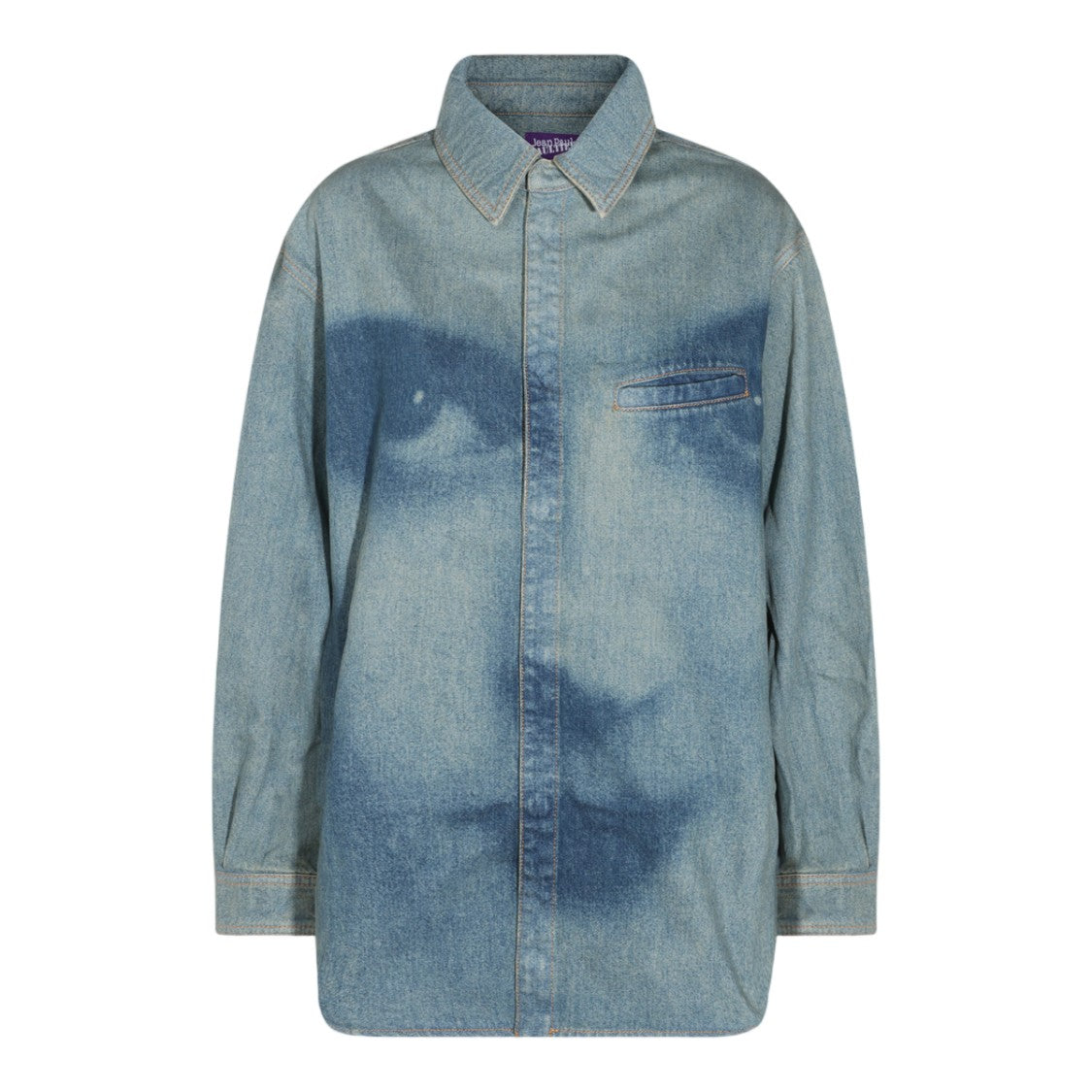 Jean Paul Gaultier Abstract Wash Relaxed Fit Denim Shirt