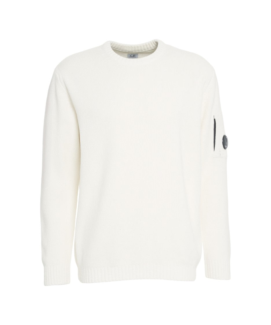 C.P. Company Timeless Crew Neck Sweater With Iconic Lens Detail