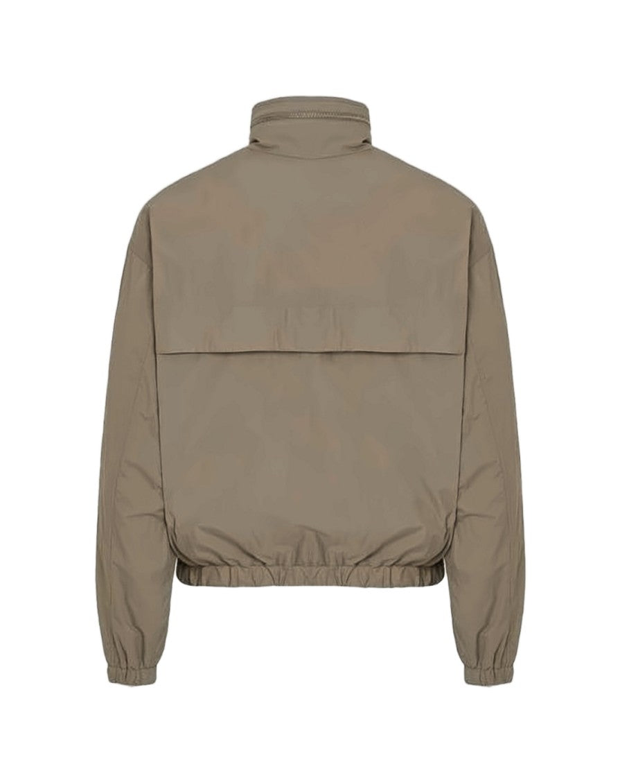 Ami Paris Cropped Jacket With High Collar And Zipper Front